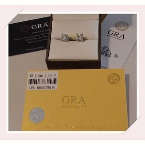 New~Genuine Moissanite Diamond 2Ct. Rose Cut Halo Design Stud Earrings~925SS